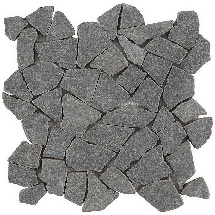Pebblestone Tumbled Tile - 11.81" x 11.81" / Black Lava