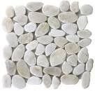 Reconstituted Pebble Sliced Mosaic Tile - 12" x 12" / White