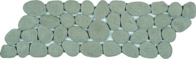 Reconstituted Pebble Interlocking Mosaic Tile Border - 4" x 12" / Black and White - 5