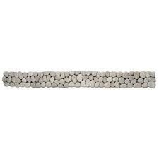 Pebble Speckled Rectified Matte Interlocking Border - 4" x 12" / Grey
