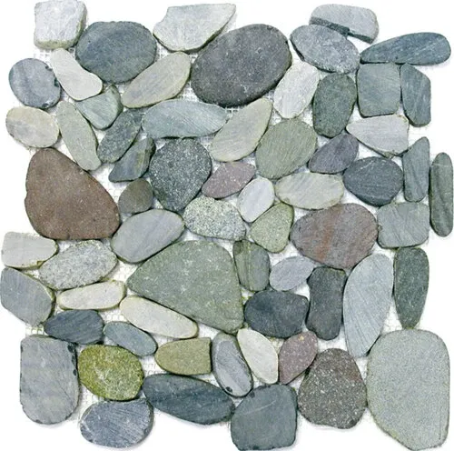 Pebble Sliced Matte Interlocking - 12" x 12" / Beige - 7