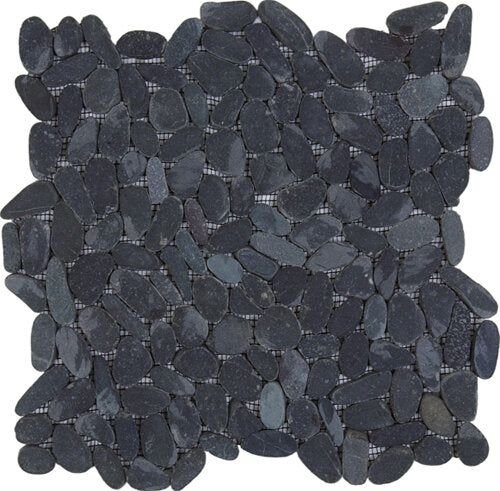 Pebble Sliced Matte Interlocking - 12" x 12" / Beige - 8